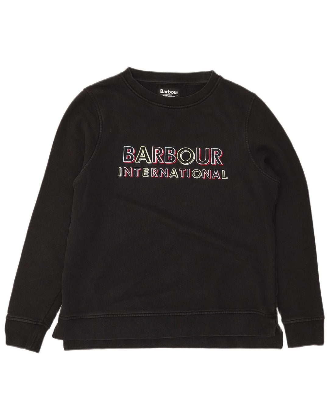 BARBOUR Γυναικείο Φούτερ γραφικό Jumper UK 12 Μεσαίο μαύρο βαμβακερό