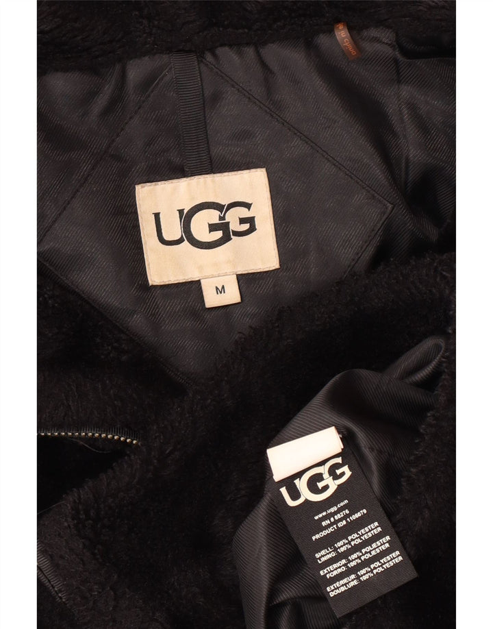UGG Γυναικείο Fleece Jacket με κουκούλα UK 14 Medium Μαύρο Πολυεστέρας