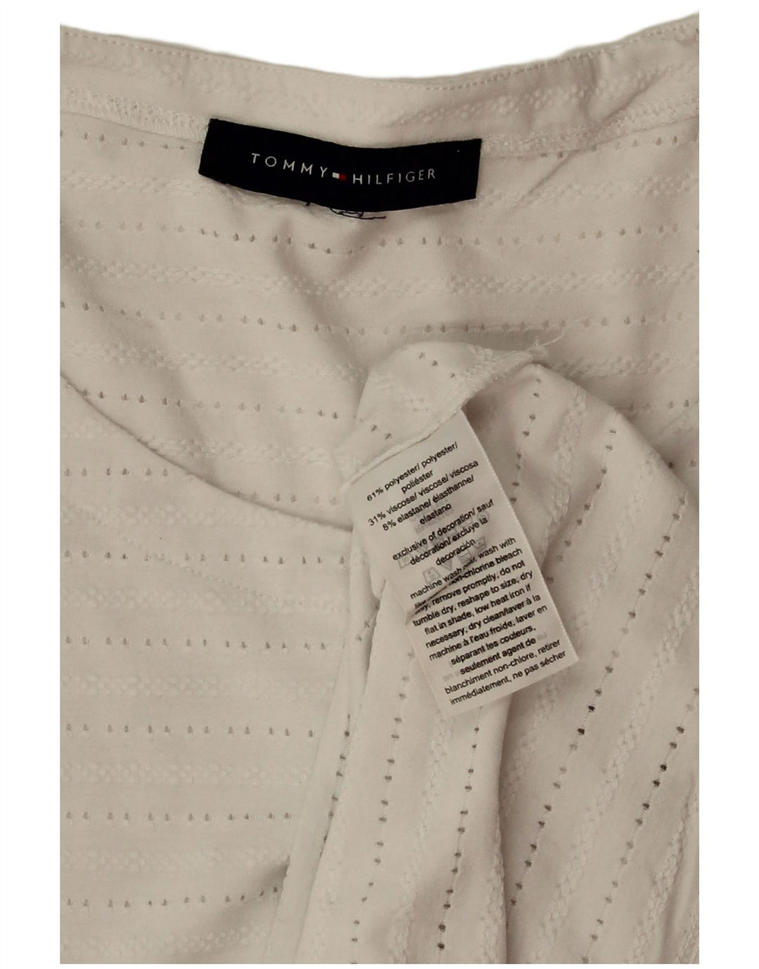 TOMMY HILFIGER Γυναικεία αμάνικη μπλούζα τοπ UK 18 XL Λευκός Πολυεστέρας