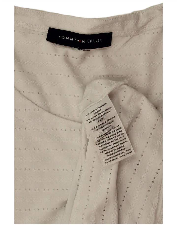 TOMMY HILFIGER Γυναικεία αμάνικη μπλούζα τοπ UK 18 XL Λευκός Πολυεστέρας
