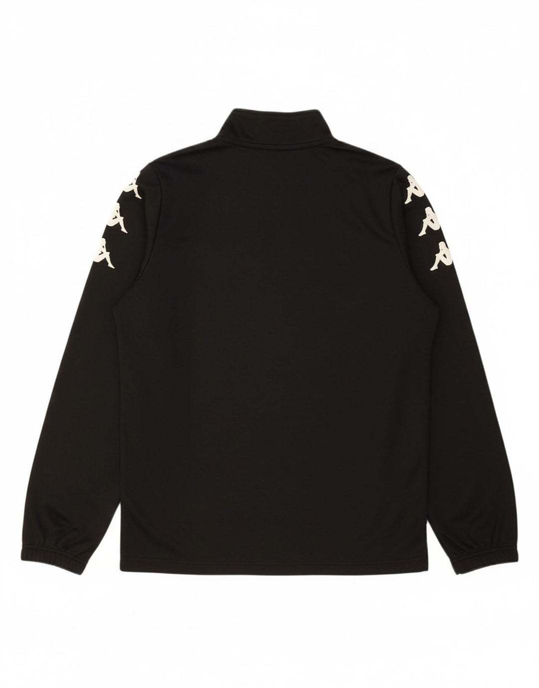 KAPPA Mens Graphic Zip Neck Sweatshirt Jumper Small Black Polyester