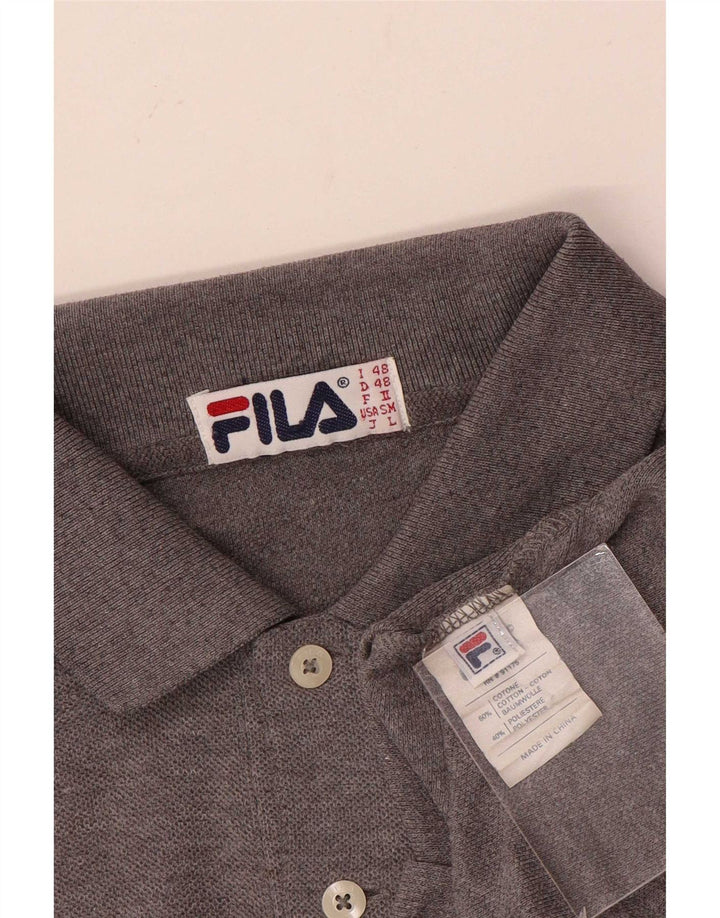 Ανδρικό πουκάμισο πόλο Fila IT 48 Μεσαίο γκρι βαμβακερό