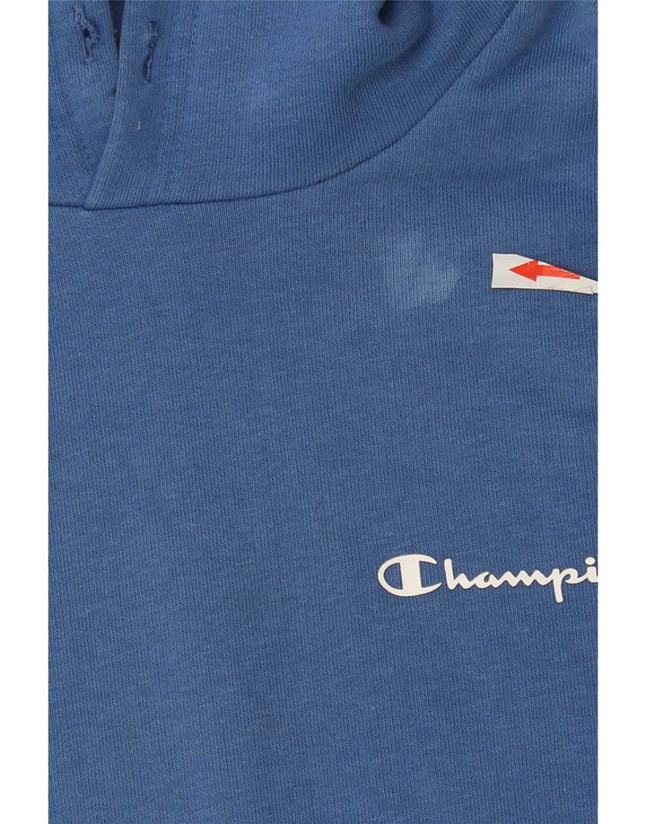 Champion Mens Hoodie Jumper Μεσαίο Μπλε Βαμβακερό