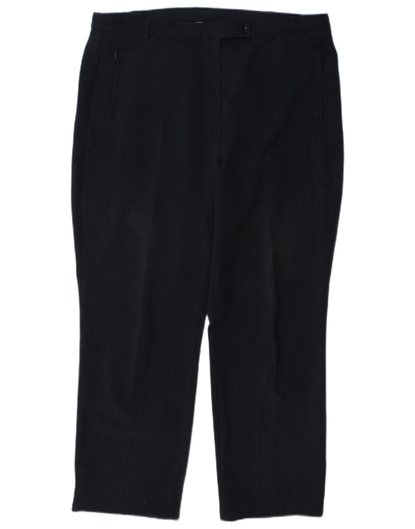 Marks & Spencer Womens High Waist Suit Trousers UK 16 Large W38 L28 Navy Bl
