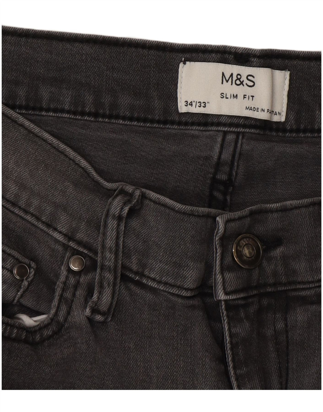 Marks & Spencer Ανδρικό Slim Jeans W34 L33 Γκρι βαμβακερό
