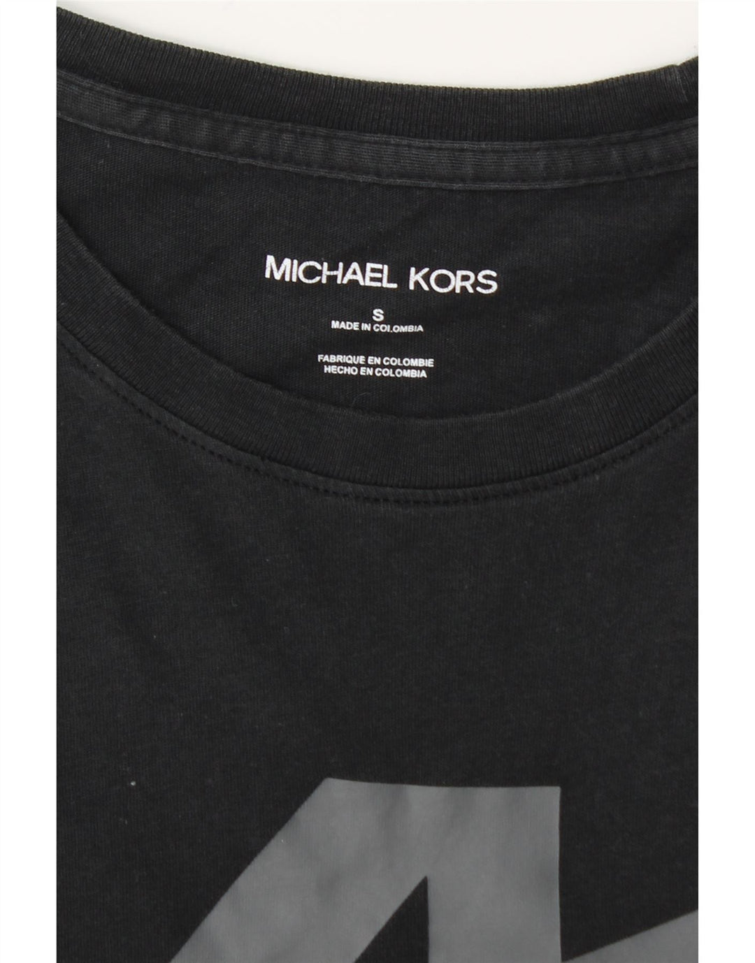 MICHAEL KORS Ανδρικό γραφικό T-Shirt Top Μικρό μαύρο βαμβακερό