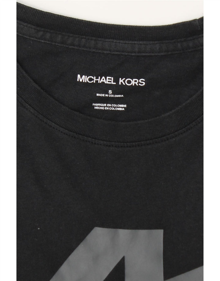 MICHAEL KORS Ανδρικό γραφικό T-Shirt Top Μικρό μαύρο βαμβακερό