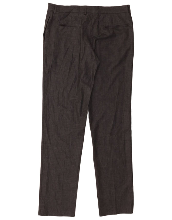 Zara Ανδρικό ίσιο παντελόνι EU 44 Large W34 L34 Γκρι μαλλί