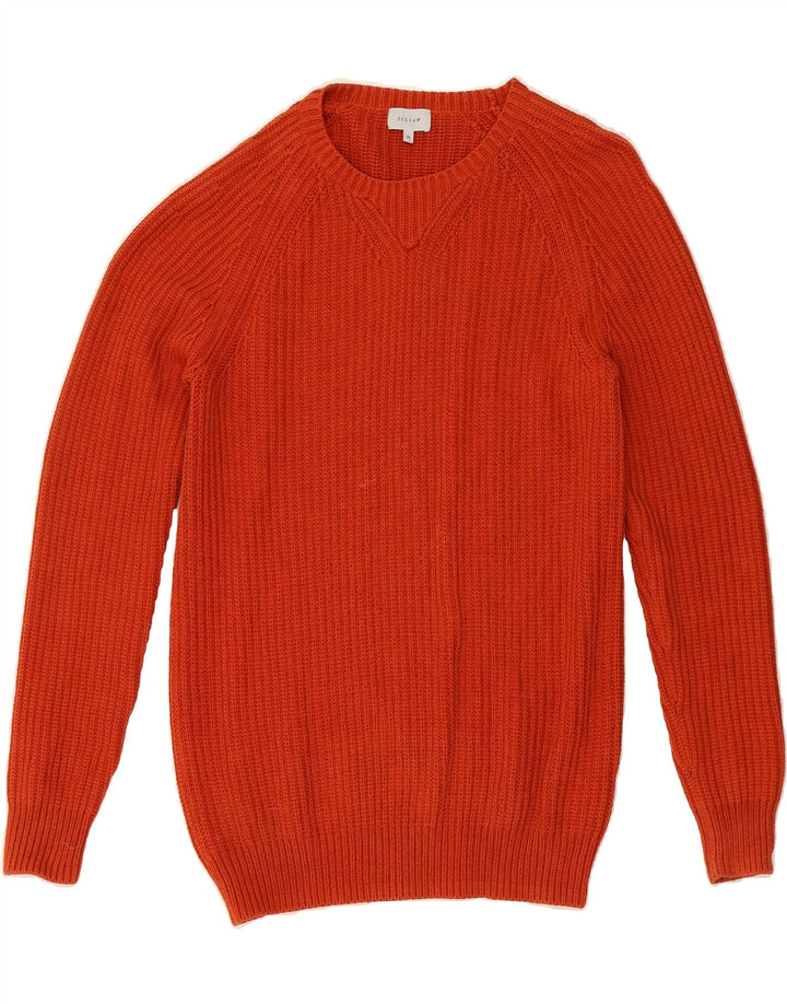 JIGSAW Womens Boat Neck Jumper Sweater UK 14 Medium Red Cotton Vintage Jigsaw and Second-Hand Jigsaw from Messina Hembry 