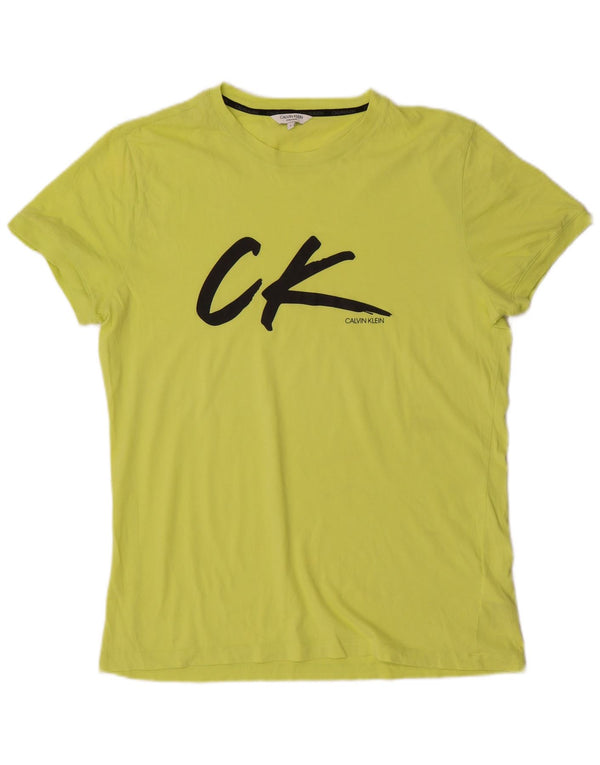 Calvin Klein Ανδρικό γραφικό T-Shirt Top μεγάλο πράσινο βαμβακερό