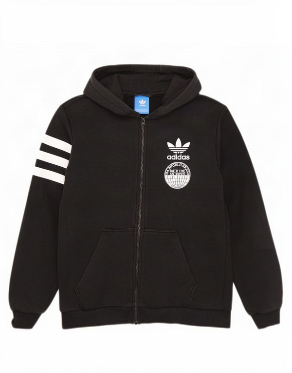 Ανδρικό πουλόβερ με κουκούλα με φερμουάρ Adidas με τρεις ρίγες, μεσαίο βαμβακερό