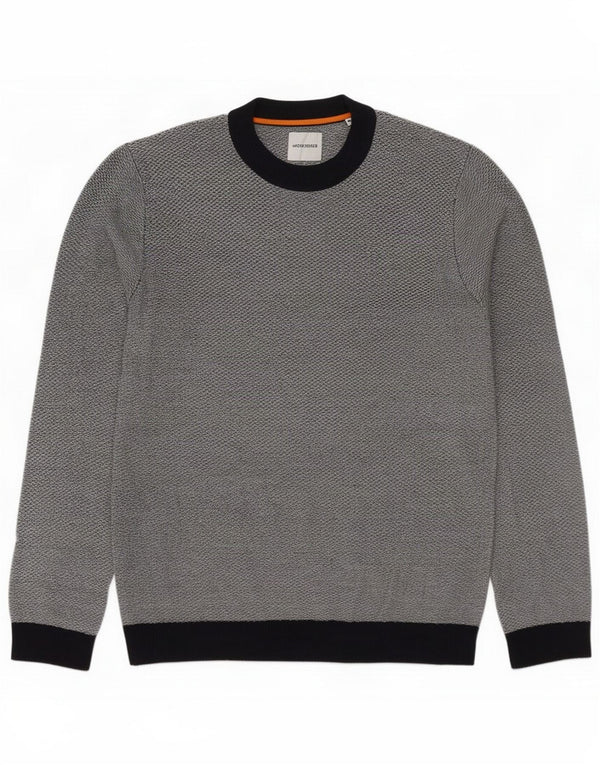 Jack & Jones Mens Crew Neck Jumper Sweater XL Navy Blue Flecked Acrylic