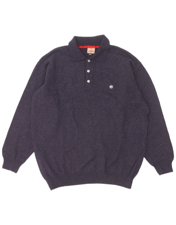 Ανδρικό πουλόβερ με λαιμόκοψη Murphy & Nye 2XL Μαλλί Navy Blue