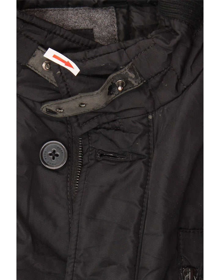 Hugo Boss Mens Utility Jacket UK 54 2XL Black Polyamide
