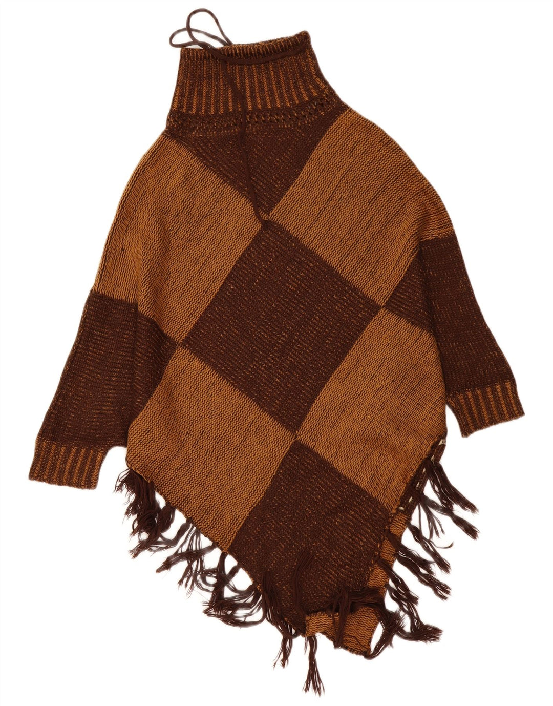 Pashmina Γυναικείο Poncho Jumper One Size Brown Argyle/Diamond Cashmere