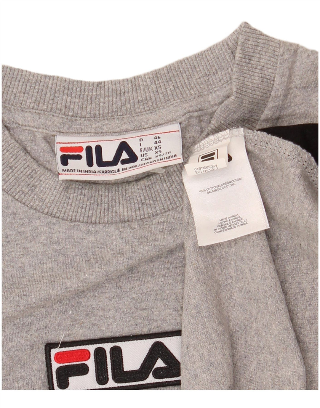 Ανδρικό T-Shirt Fila Top XS Grey Colourblock Βαμβακερό