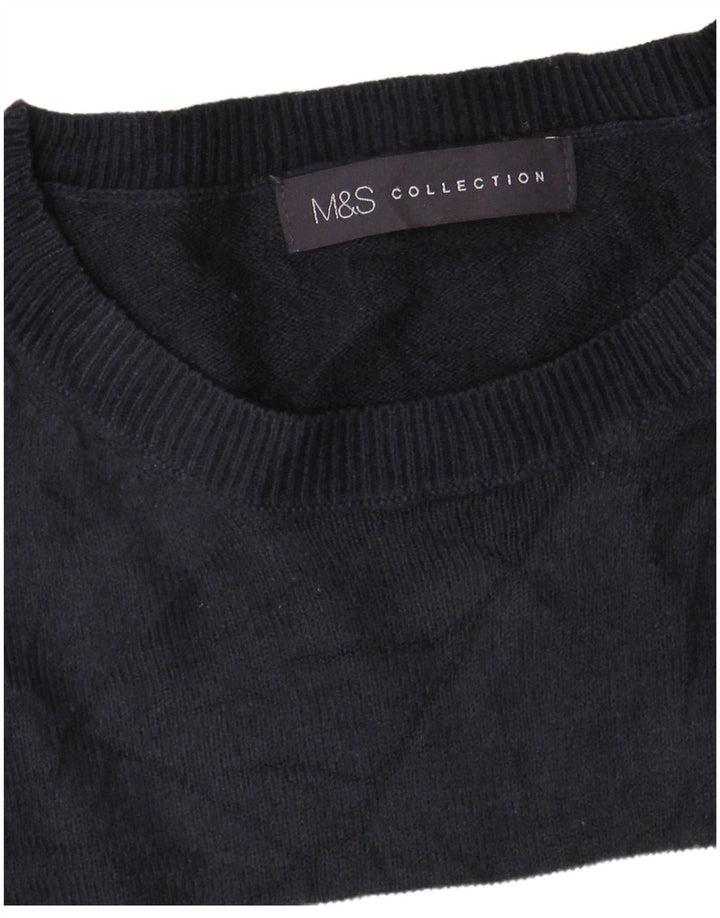 Marks & Spencer Γυναικείο πουλόβερ με λαιμόκοψη UK 14 Medium Navy Blue