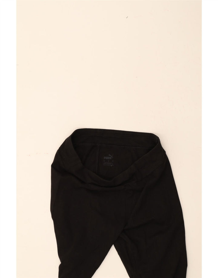PUMA Womens Graphic Leggings UK 12 Medium Black Cotton Vintage Puma and Second-Hand Puma from Messina Hembry 