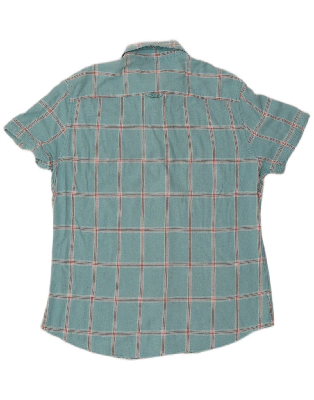 Ανδρικό κοντομάνικο πουκάμισο Crew Clothing Μεγάλο τυρκουάζ τσοκ βισκόζη