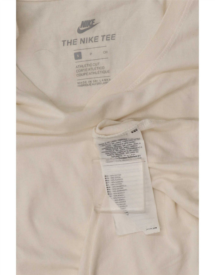Ανδρικό μπλουζάκι Nike με κοπή, μικρό λευκό βαμβακερό