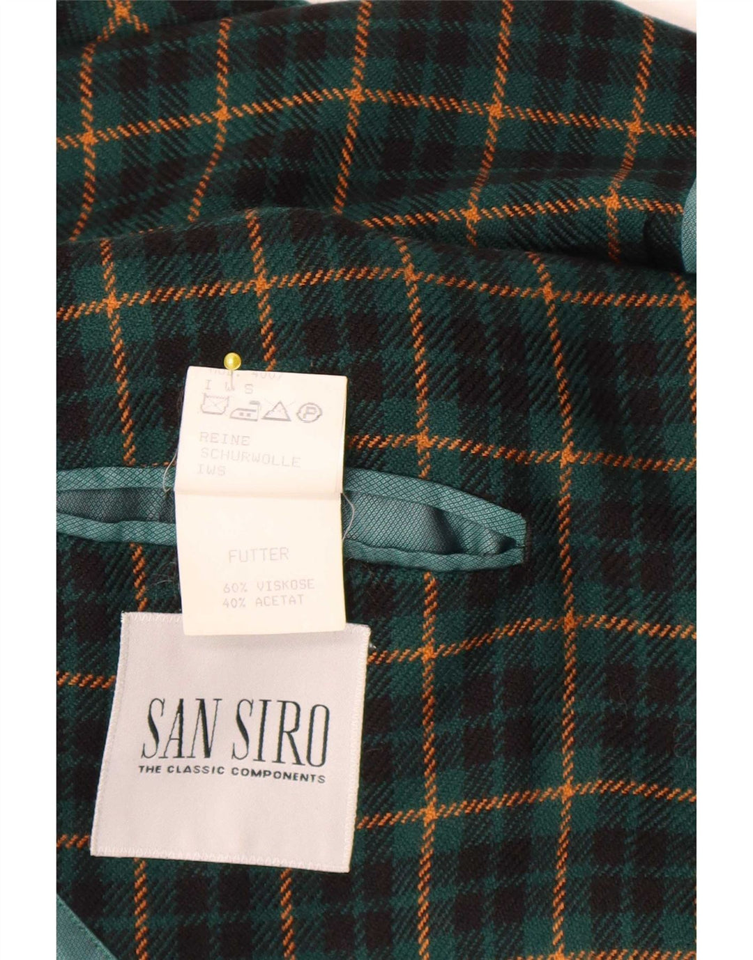 Vintage Ανδρικό σακάκι σακάκι με 3 κουμπιά UK 40 Large Green Check Wool