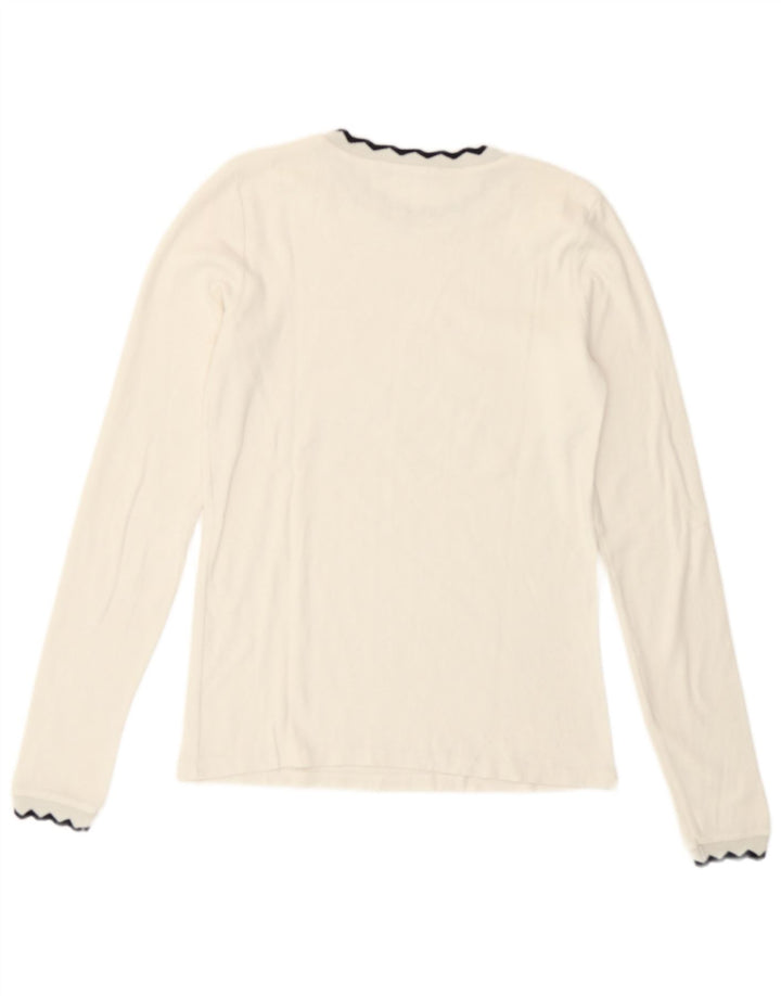 Zara Γυναικείο Crop Top Μακρυμάνικο UK 12 Medium White