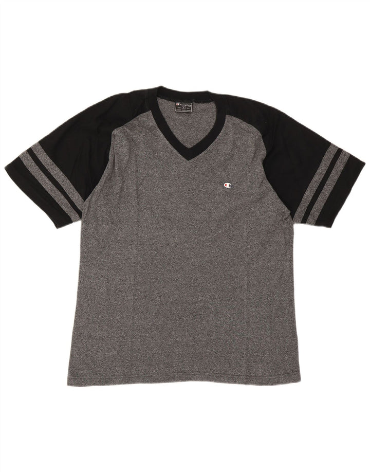 Ανδρικό T-Shirt Champion Top Medium Grey Colourblock Βαμβακερό