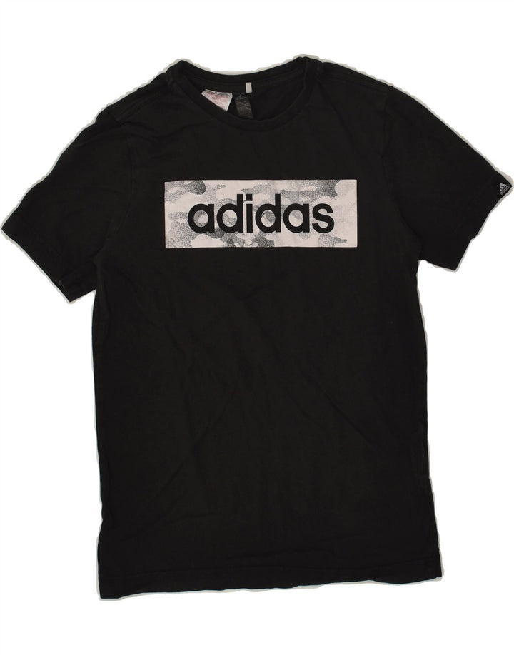 ADIDAS Boys Graphic T-Shirt Top 11-12 Years Black Cotton | Vintage Adidas | Thrift | Second-Hand Adidas | Used Clothing | Messina Hembry 