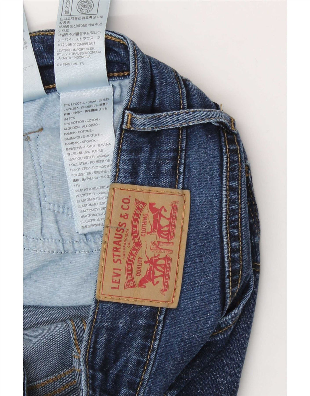 Levi's Womens 712 Slim Jeans W29 L30 Blue Lyocell