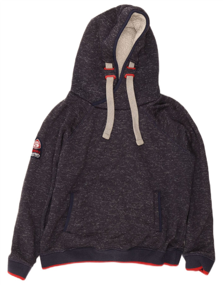 Superdry γυναικείο φούτερ με κουκούλα UK 18 XL πολυεστέρας με φλύκταινες σε μπλε μπλέ