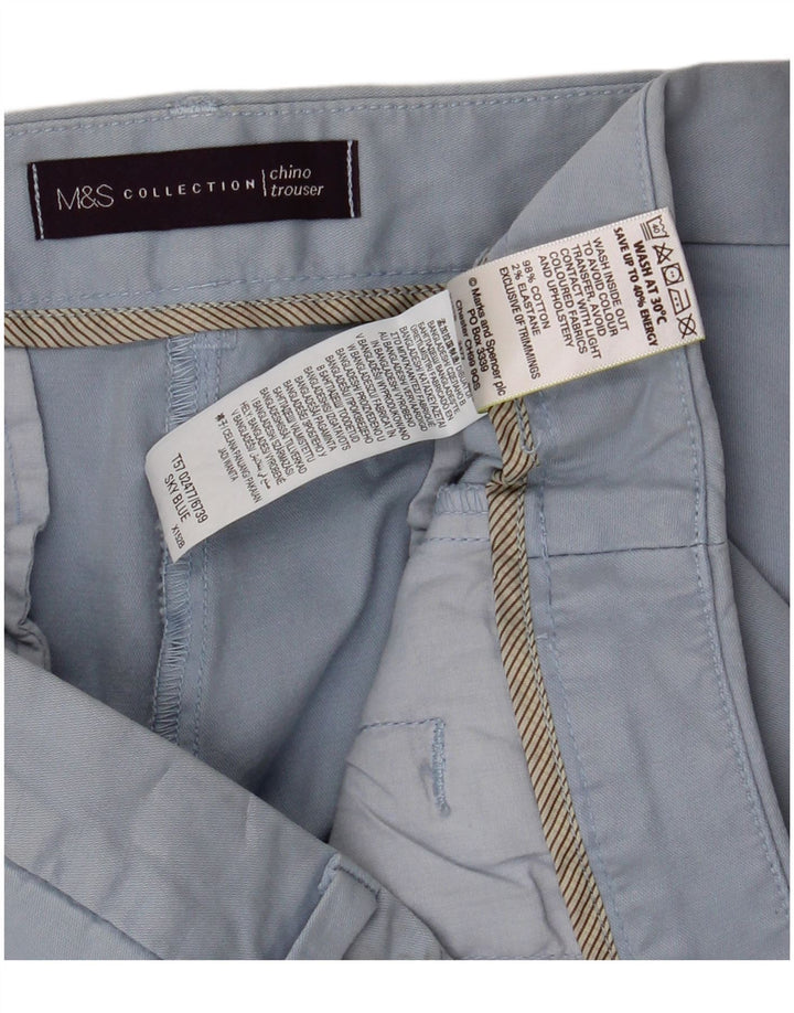MARKS & SPENCER Γυναικείο λεπτό παντελόνι Chino UK 14 μεγάλο W36 L30 μπλε