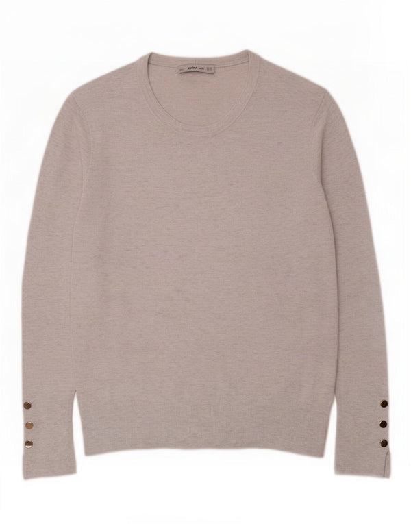 Zara Γυναικείο πουλόβερ με λαιμόκοψη UK 20 2XL Γκρι