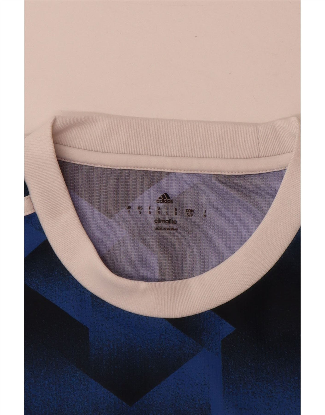 Ανδρικό γραφικό μπλουζάκι Adidas Climalite Top Μικρό μπλε γεωμετρικό πολυεστέρα
