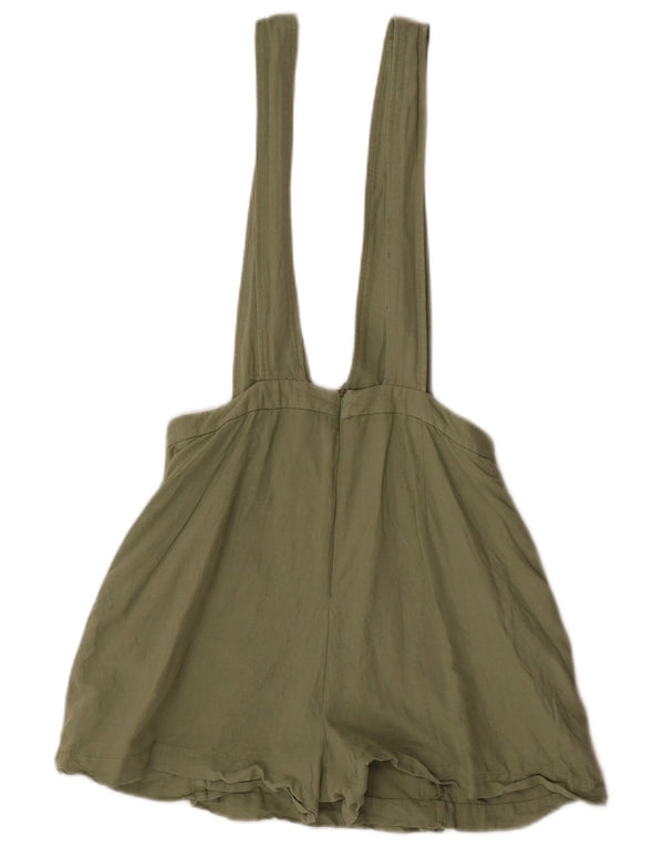 Zara Γυναικείο σορτς Dungarees Small W28 Χακί Λινό