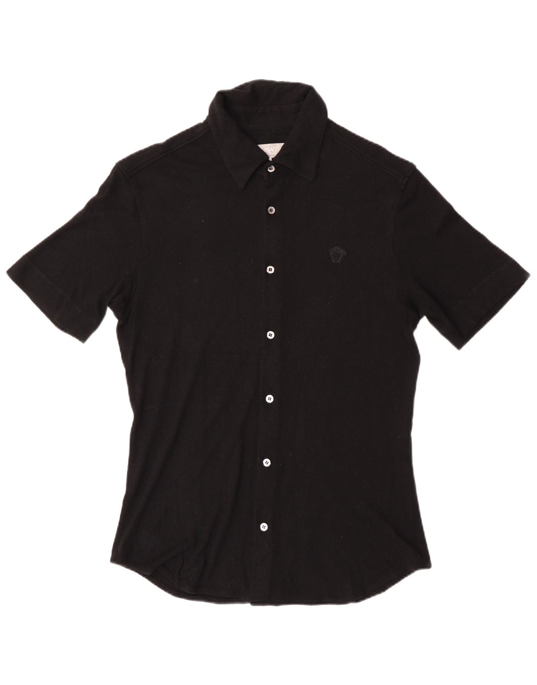 Γυναικείο κοντομάνικο πουκάμισο Versace UK 14 μεγάλο μαύρο