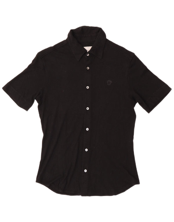 Γυναικείο κοντομάνικο πουκάμισο Versace UK 14 μεγάλο μαύρο