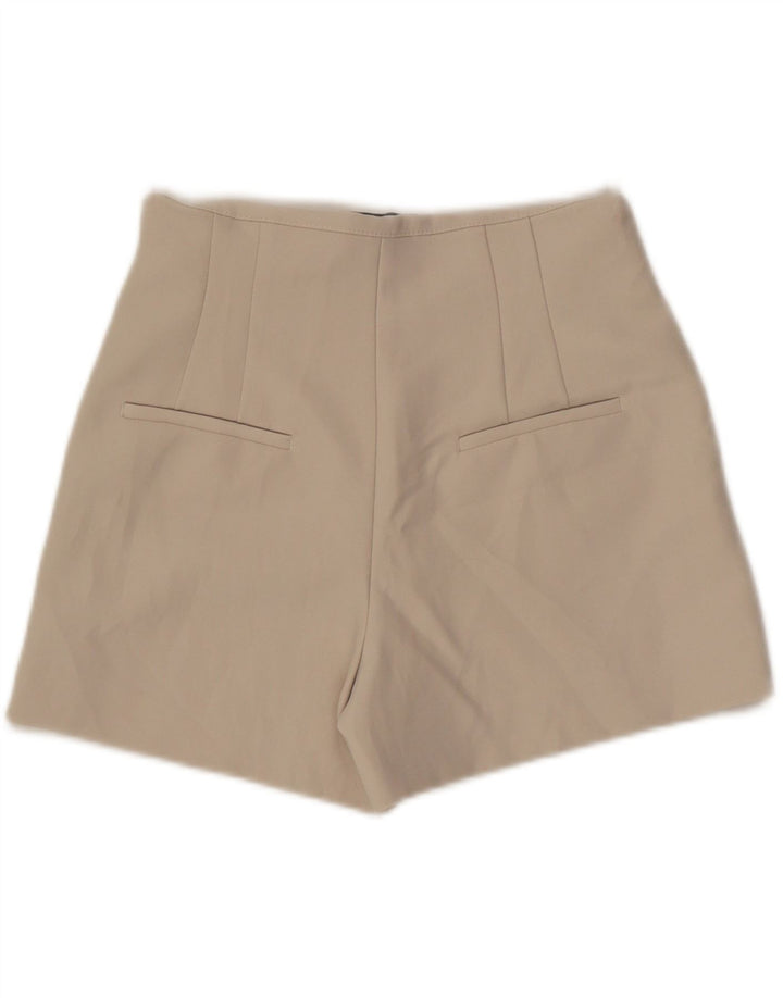 Zara Γυναικείο καυτερό παντελόνι μεσαίου W28 Μπεζ πολυεστέρας