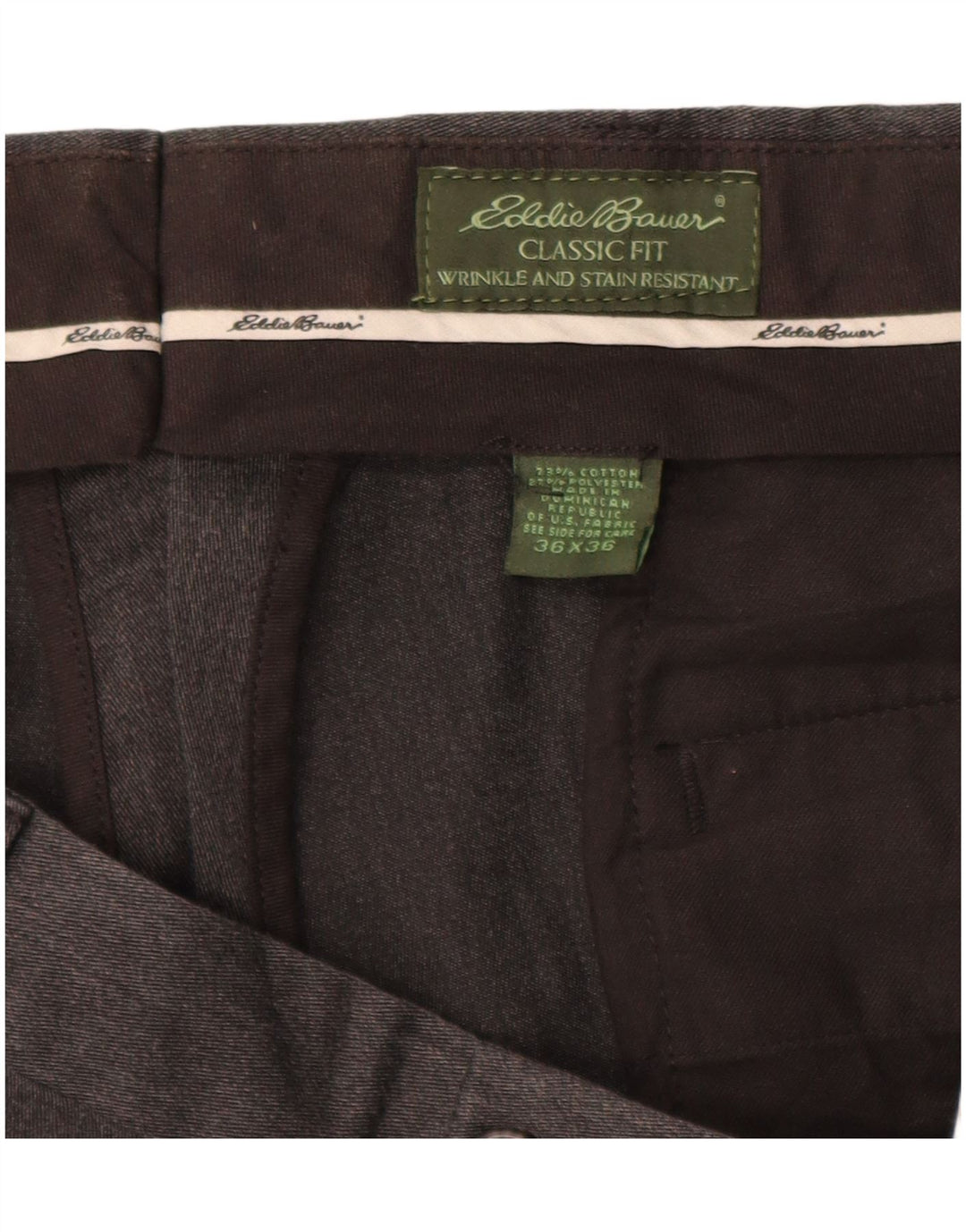 EDDIE BAUER Ανδρικό παντελόνι Chino με κλασική εφαρμογή W36 L36 γκρι βαμβακερό