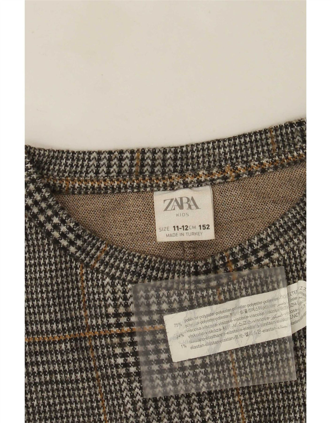 Zara Κοριτσίστικα Φούτερ Jumper 11-12 ετών Γκρι Καρό Πολυεστέρας