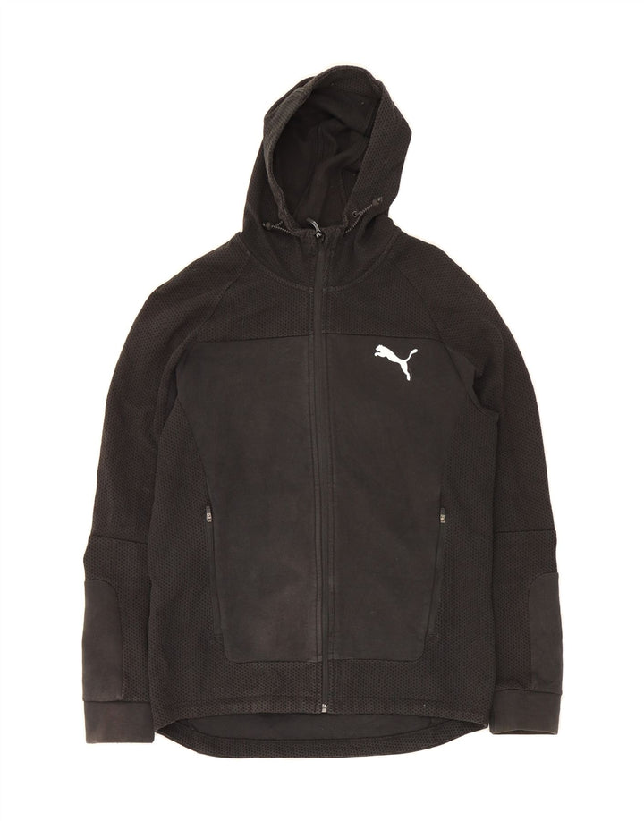 PUMA Mens Zip Hoodie Sweater Medium Black Cotton Vintage Puma and Second-Hand Puma from Messina Hembry 