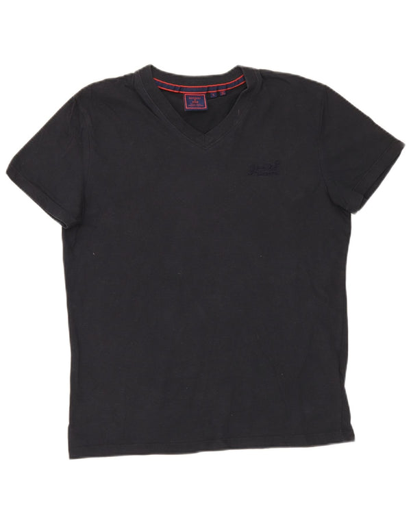 Superdry Γυναικείο T-Shirt Top UK 16 Large Navy Blue από βαμβάκι