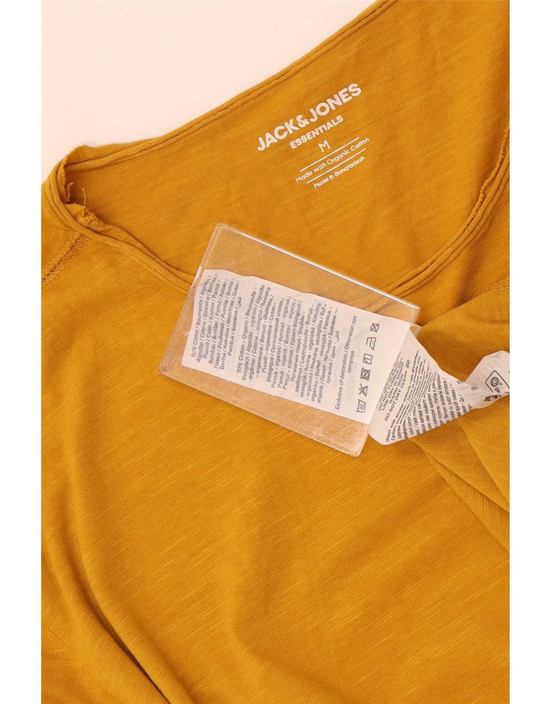 Ανδρικό μπλουζάκι Jack & Jones με κανονική εφαρμογή, μεσαίο κίτρινο βαμβακερό