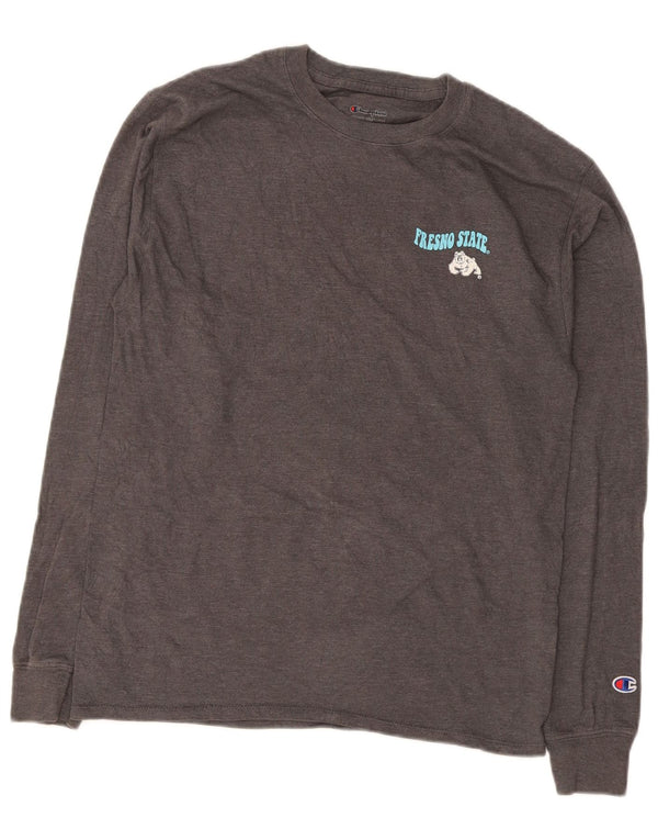 Champion Mens Fresno State Bulldogs Graphic Top Long Long Medium Grey