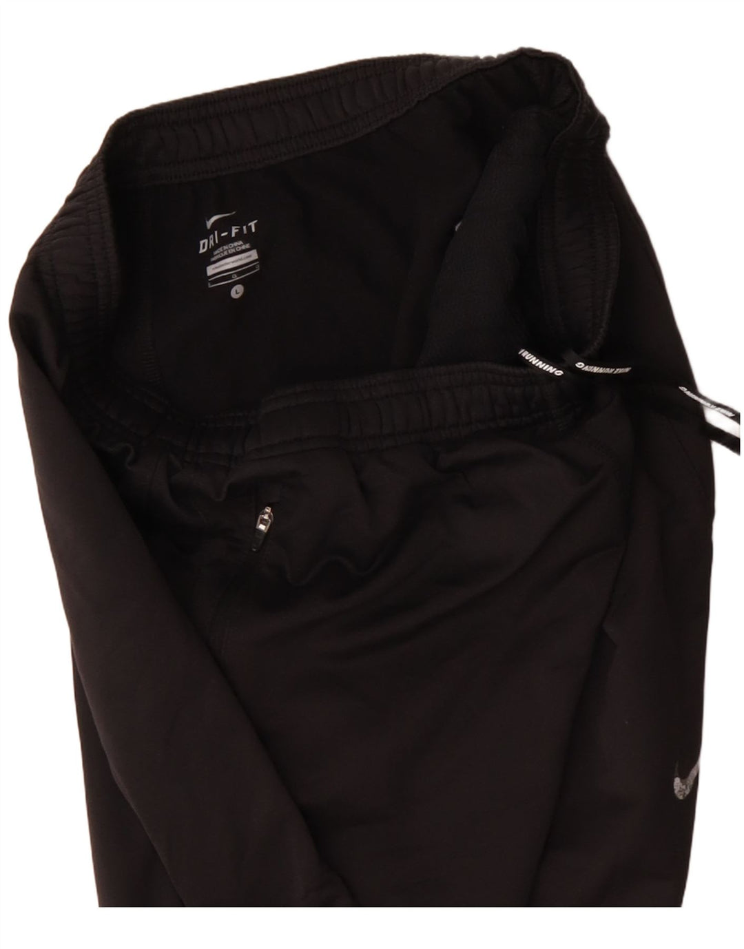 Γυναικεία φόρμα NIKE Dri Fit Παντελόνια UK 14 Large Μαύρο Πολυεστέρας