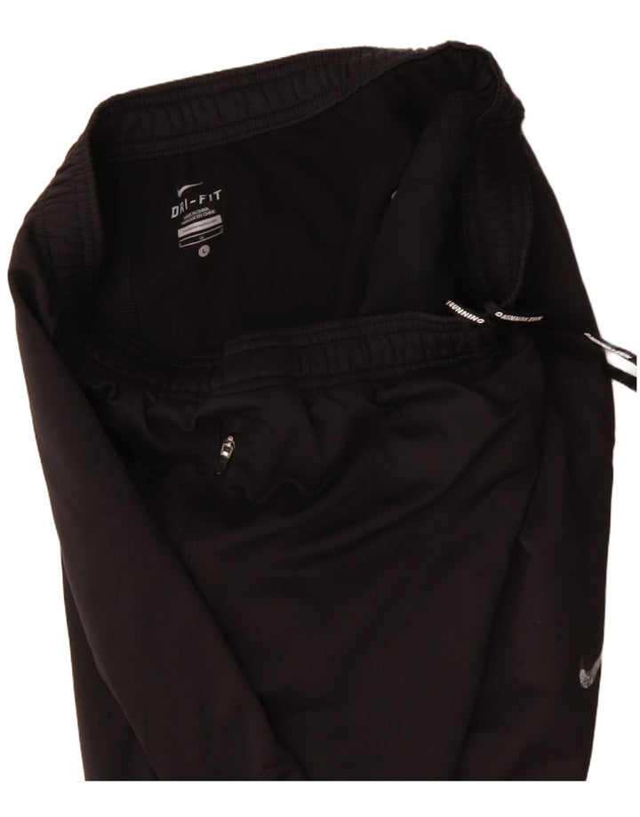 Γυναικεία φόρμα NIKE Dri Fit Παντελόνια UK 14 Large Μαύρο Πολυεστέρας