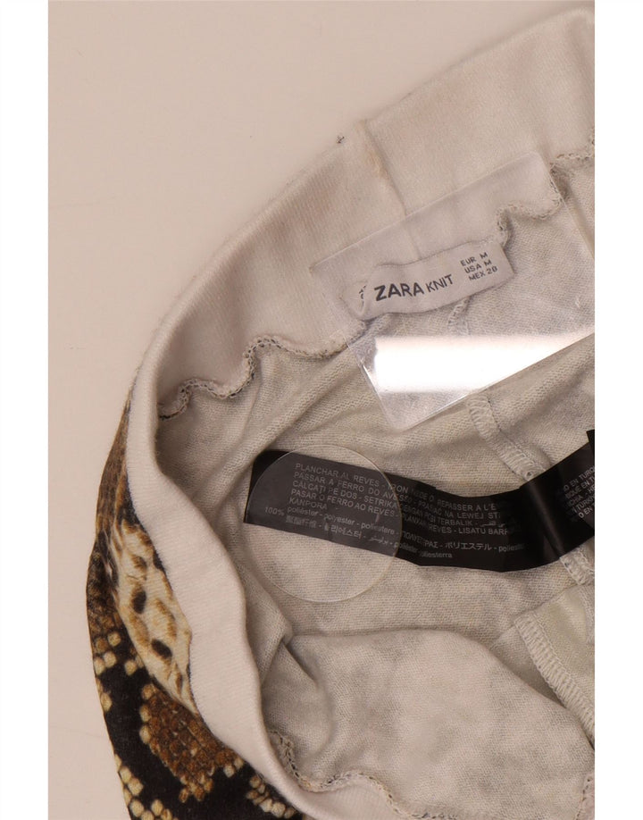 Zara Γυναικείο κολάν UK 12 Medium Brown Animal Print Polyester