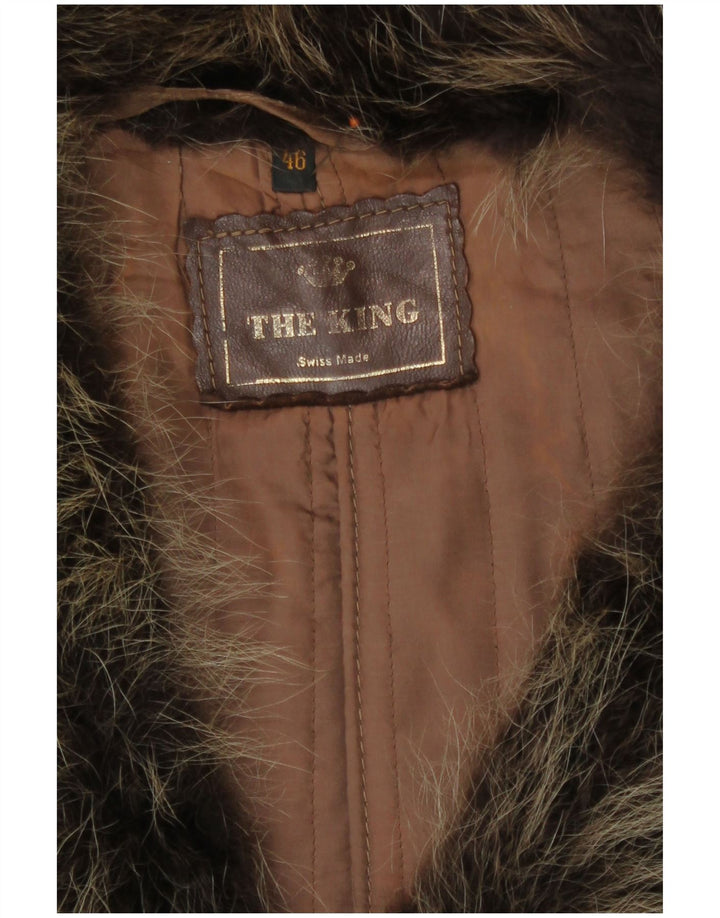 Vintage Γυναικείο Δερμάτινο Παλτό IT 46 Μεγάλο Καφέ