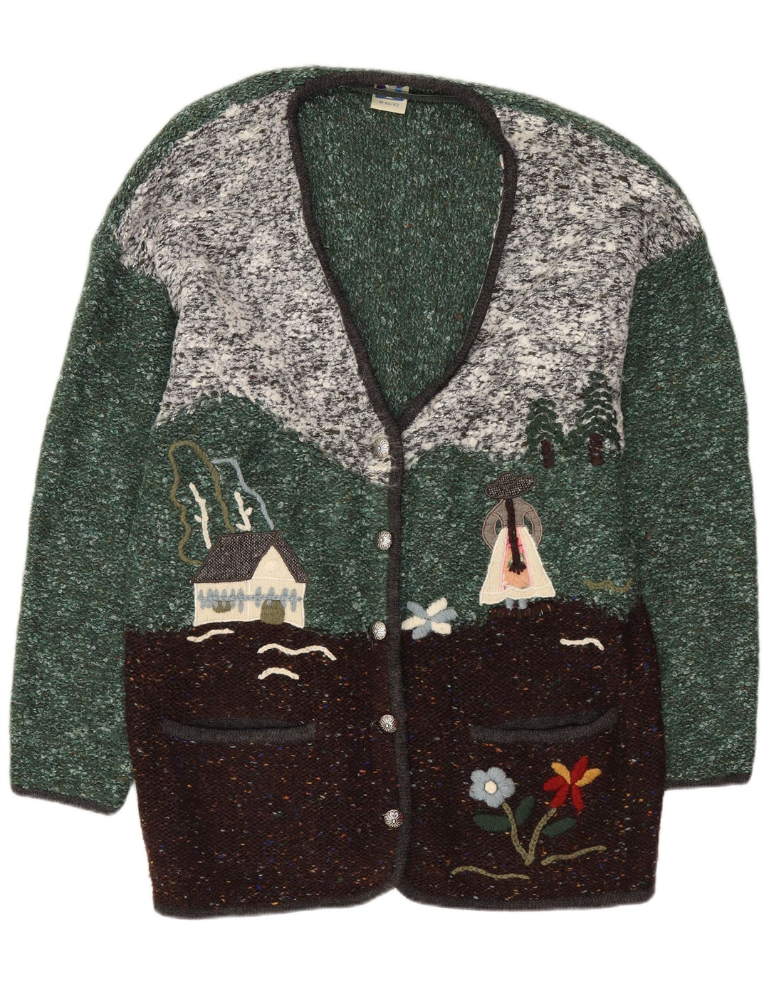 Yessica Γυναικείο πουλόβερ Longline Ζακέτα EU 40/42 Μεσαίο πράσινο