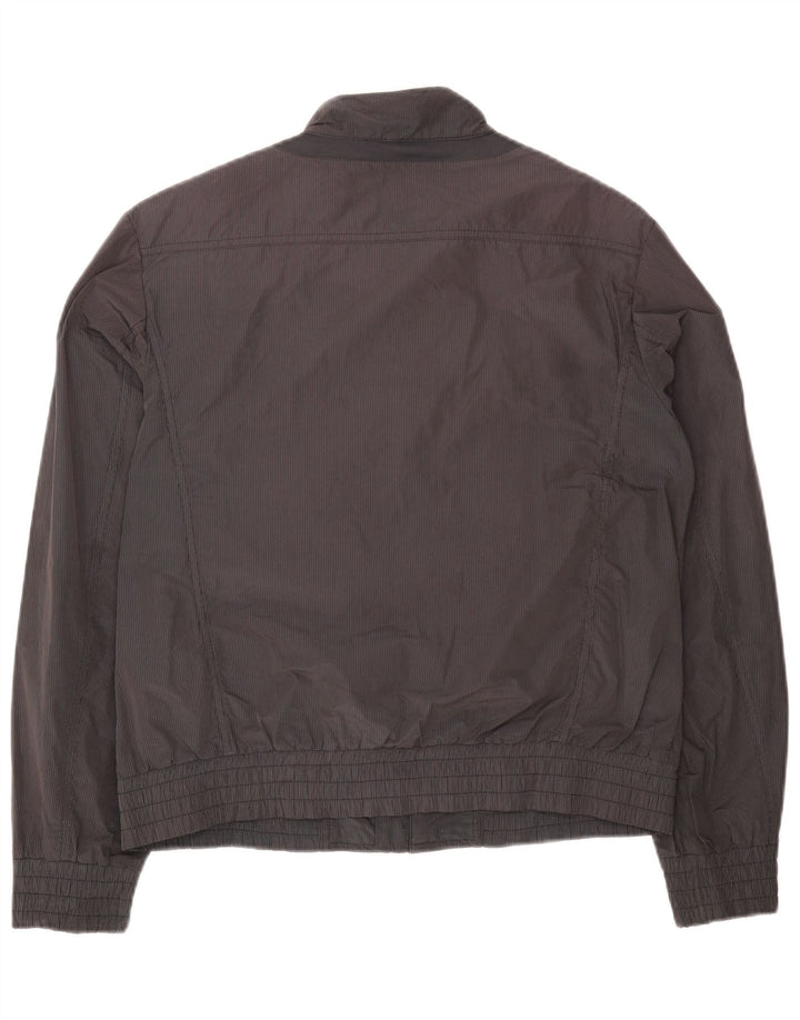 Geox Mens Respira Bomber Jacket UK 40 Large Grey Pinstripe Polyester