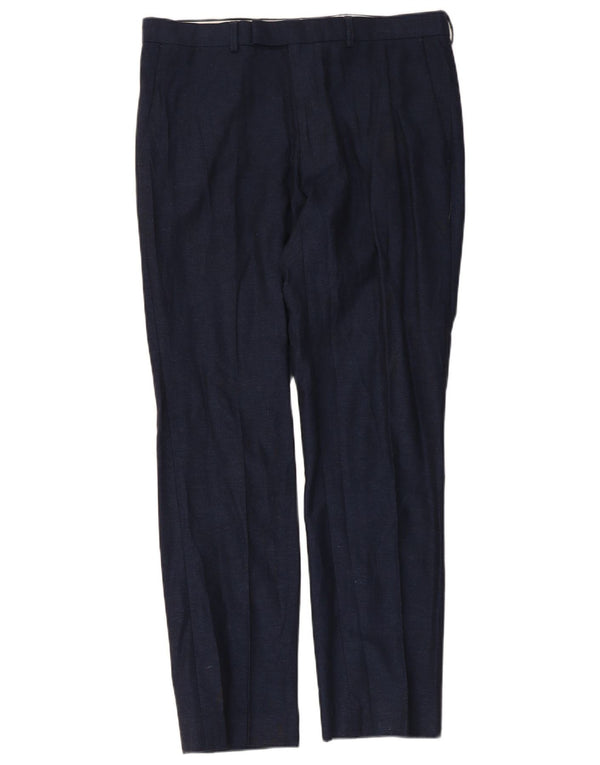 Ανδρικό Slim Suit Παντελόνι Marks & Spencer W34 L31 Navy Blue Cotton